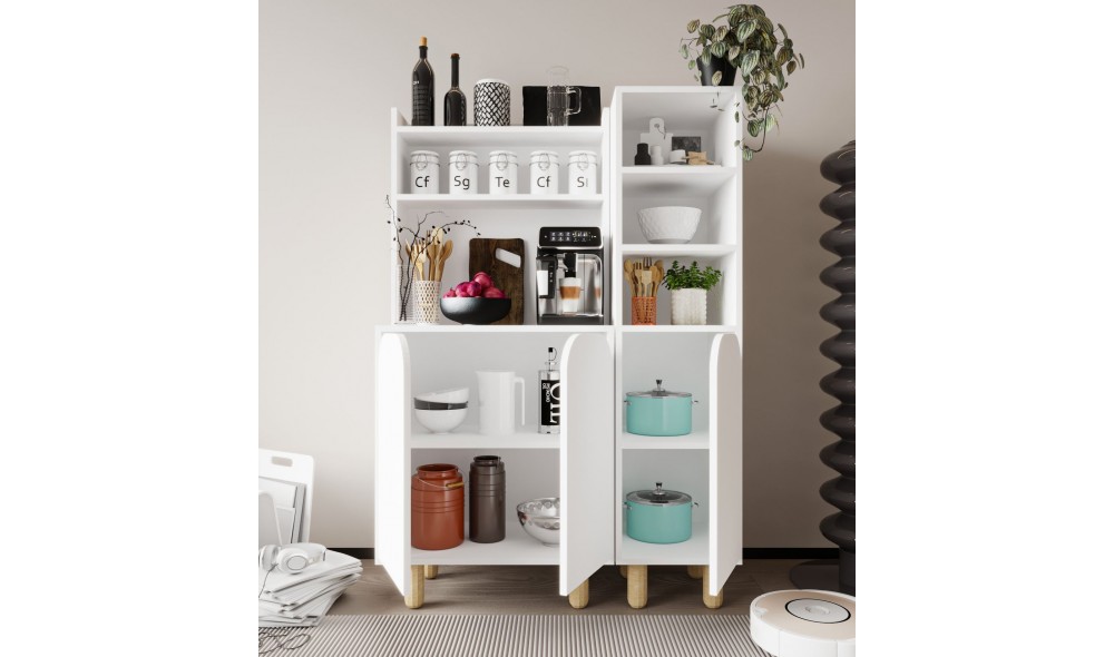 Dulap multifunctional, Parma 3 - White, 105 x 155 x 40 cm