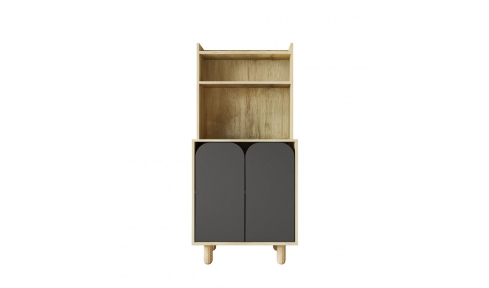 Dulap multifunctional, Parma 2 - Sapphire Oak, Anthracite, 70 x 155 x 40 cm