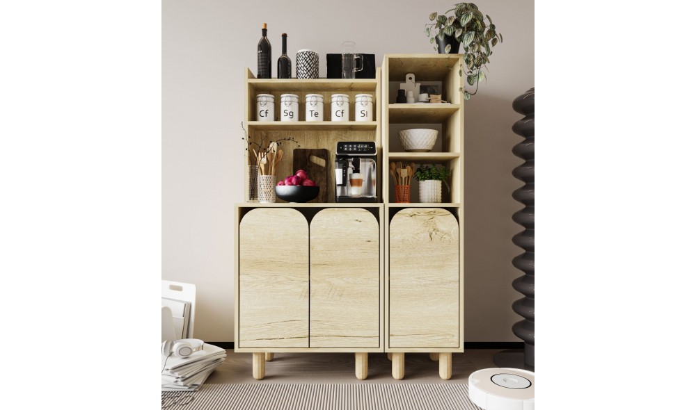 Dulap multifunctional, Parma 3 - Sapphire Oak, 105 x 155 x 40 cm