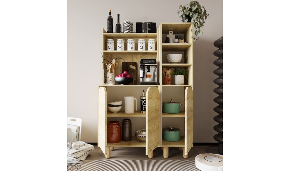 Dulap multifunctional, Parma 3 - Sapphire Oak, 105 x 155 x 40 cm