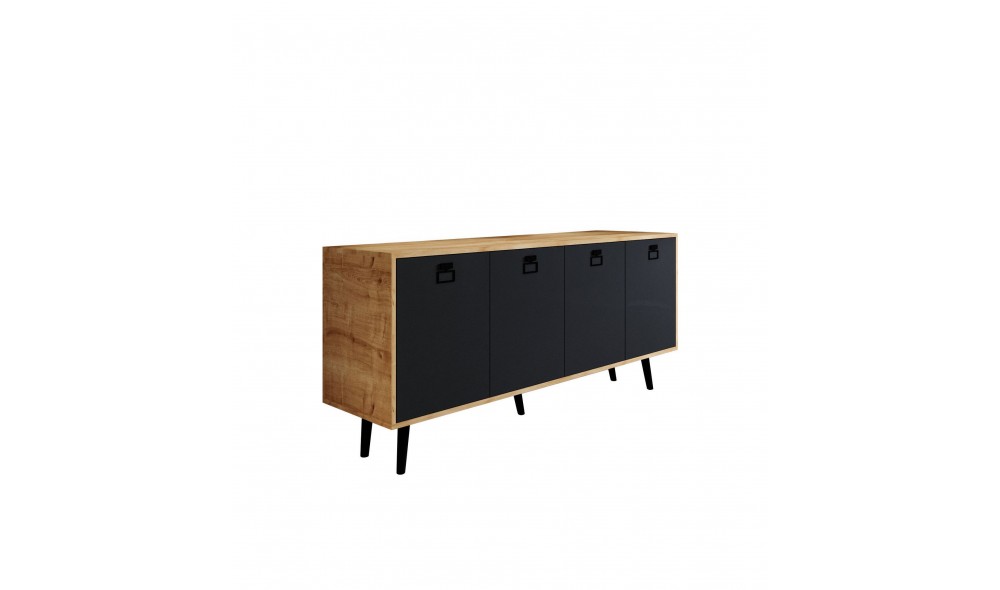 Consola, Mirza Modern 180 - Sapphire Oak, Anthracite, 180 x 80 x 45 cm