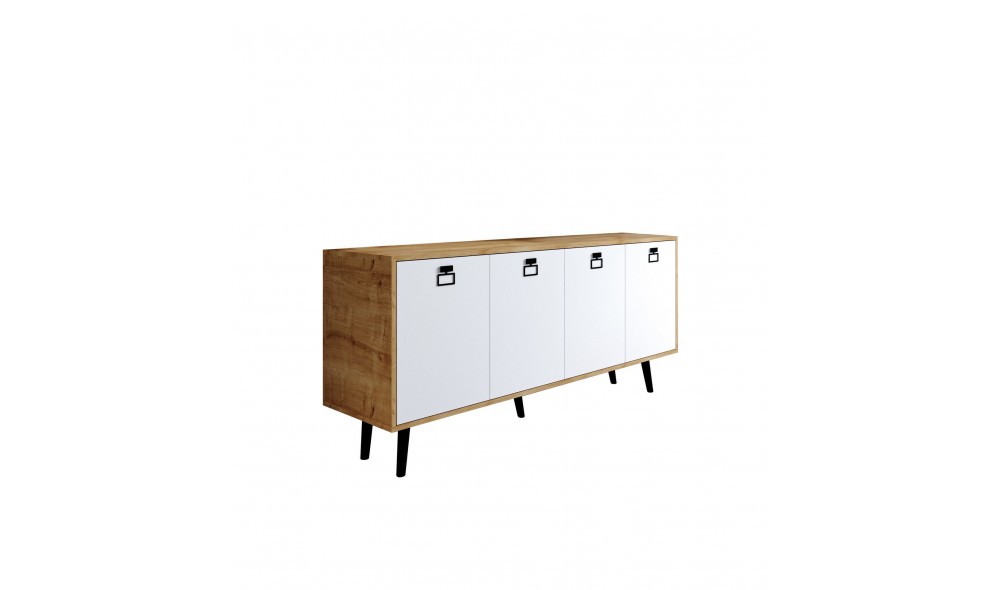 Consola, Mirza Modern 180 - Sapphire Oak, White, 180 x 80 x 45 cm