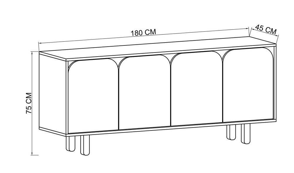Consola, Lazio Bohem 180 - White, 180 x 75 x 45 cm