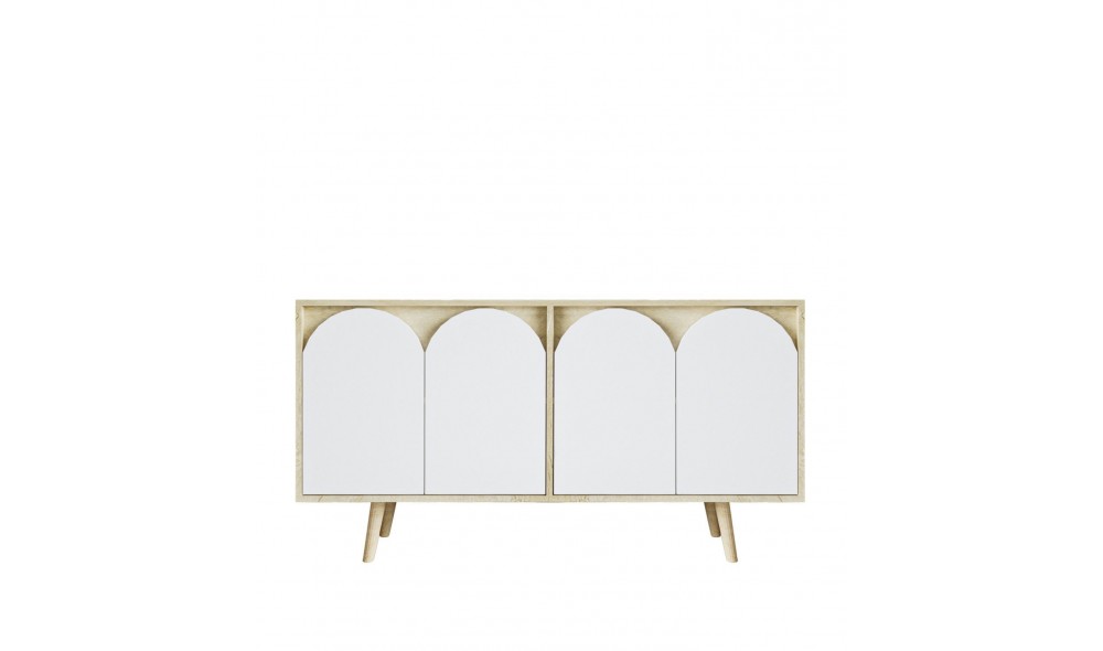 Consola, Venezia 150 - Sapphire Oak, White, 150 x 80 x 45 cm