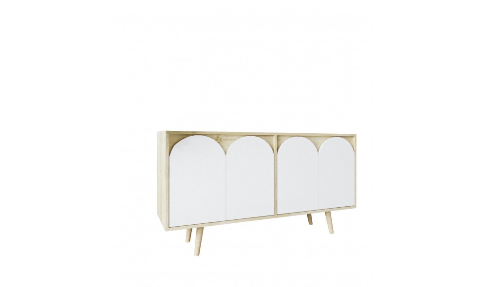 Consola, Venezia 150 - Sapphire Oak, White, 150 x 80 x 45 cm