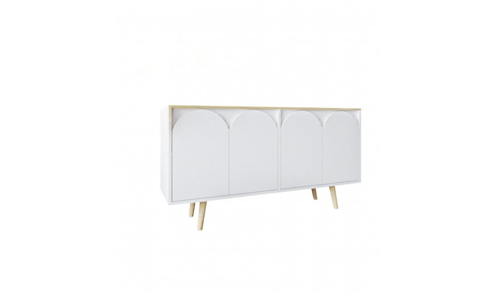 Consola, Venezia 150 - Sapphire Oak, White v2, 150 x 80 x 45 cm