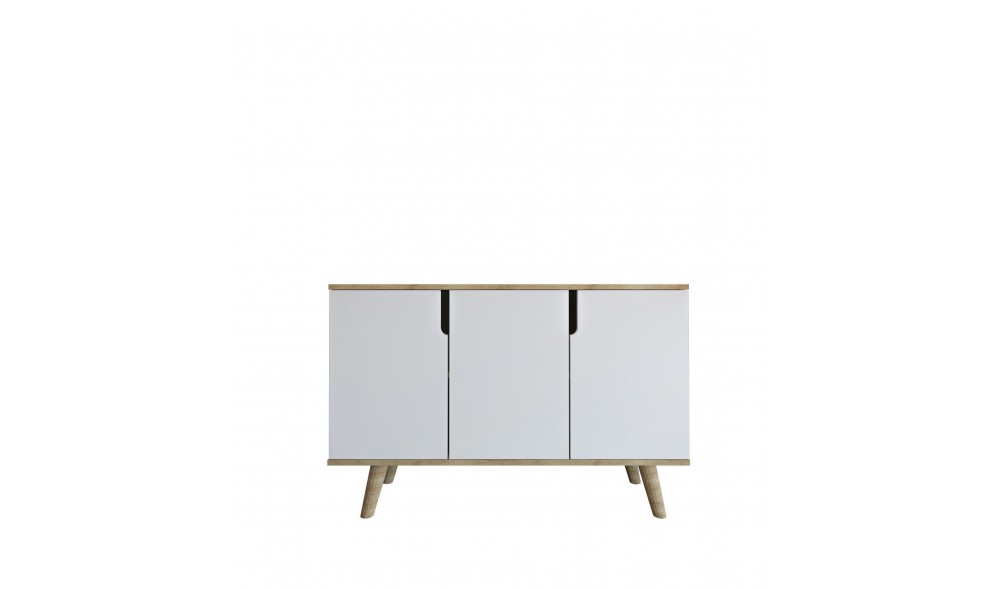 Consola, Verona 120 - Sapphire Oak, White, 120 x 80 x 30 cm