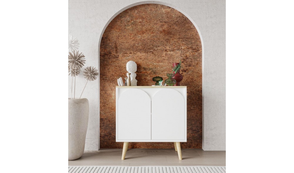 Consola, Venezia 75 - Sapphire Oak, White, 76 x 80 x 30 cm