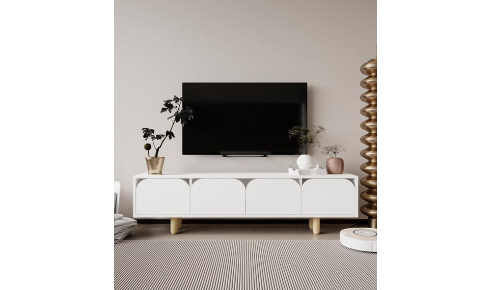 Comoda TV, Lazio - White, 180 x 48 x 29,8 cm