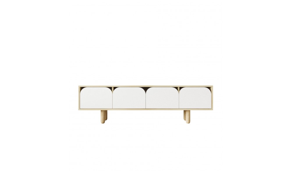 Comoda TV, Lazio - Sapphire Oak, White, 180 x 48 x 29,8 cm