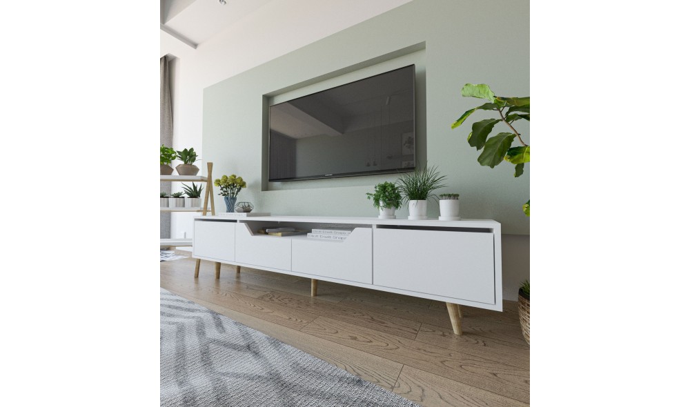 Comoda TV, Roma 180 - White, 180 x 48 x 29,8 cm