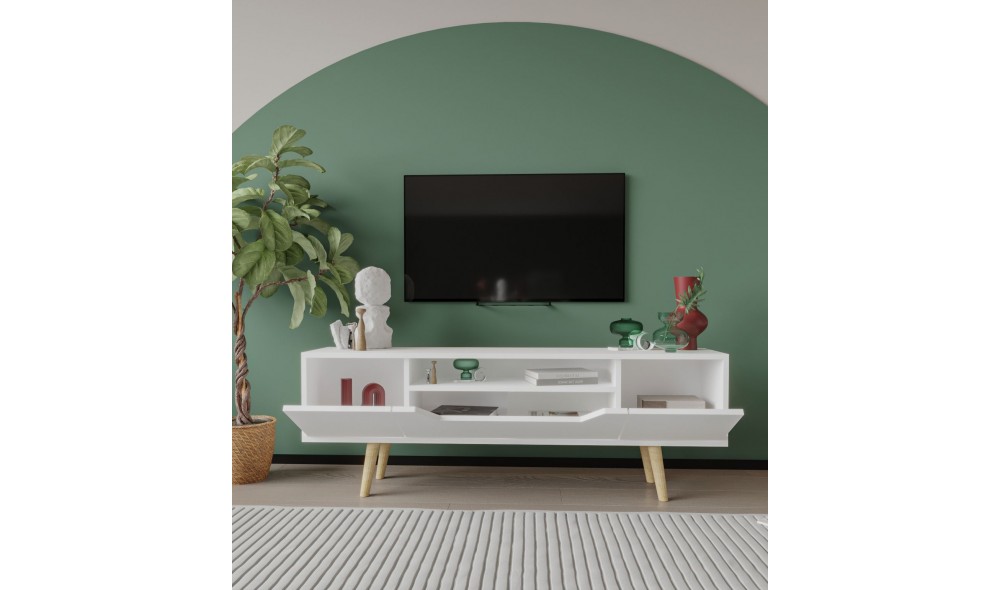 Comoda TV, Roma 150 - White, 150 x 53 x 29,8 cm