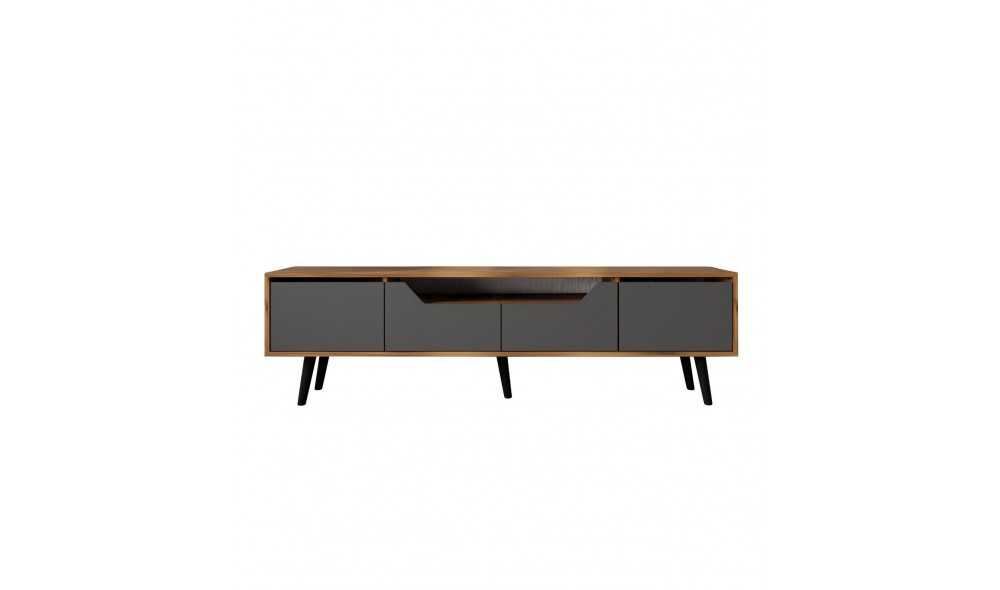 Comoda TV, Roma 180 - Walnut, Anthracite, 180 x 48 x 29,8 cm