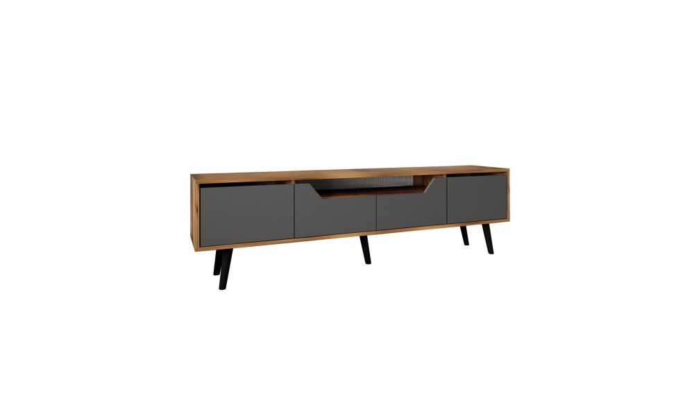 Comoda TV, Roma 180 - Walnut, Anthracite, 180 x 48 x 29,8 cm