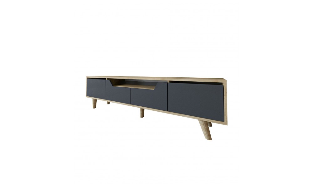 Comoda TV, Roma 180 - Sapphire Oak, Anthracite, 180 x 48 x 29,8 cm