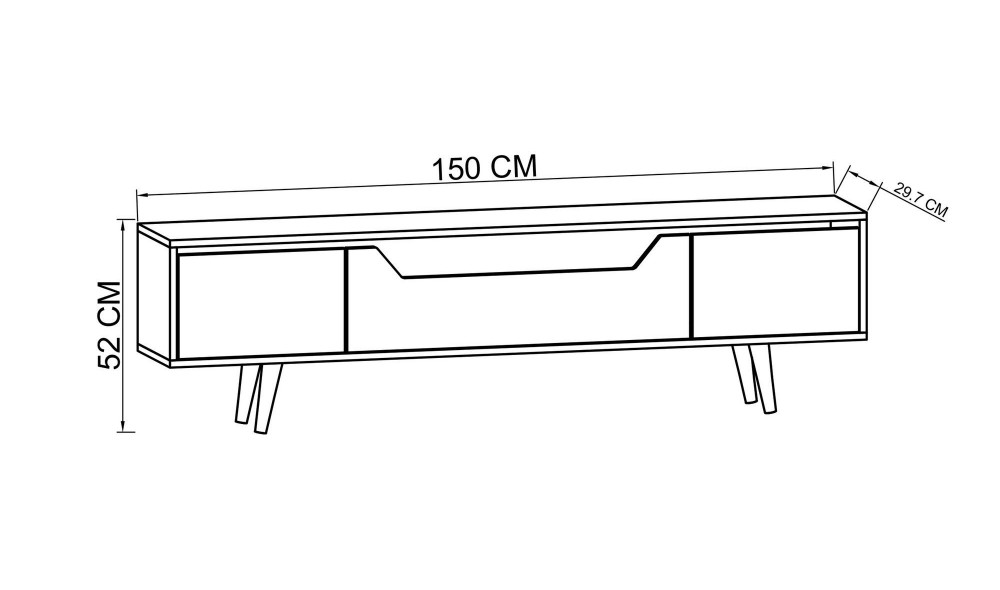 Comoda TV, Roma 150 - Sapphire Oak, 150 x 53 x 29,8 cm