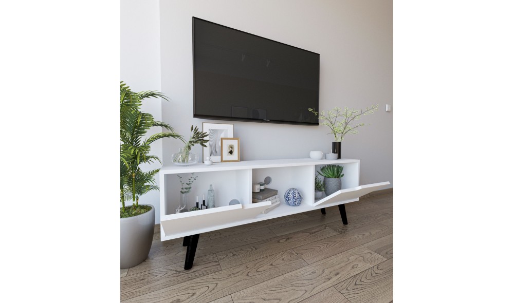 Comoda TV, Siena - White, 139,7 x 53 x 53 cm