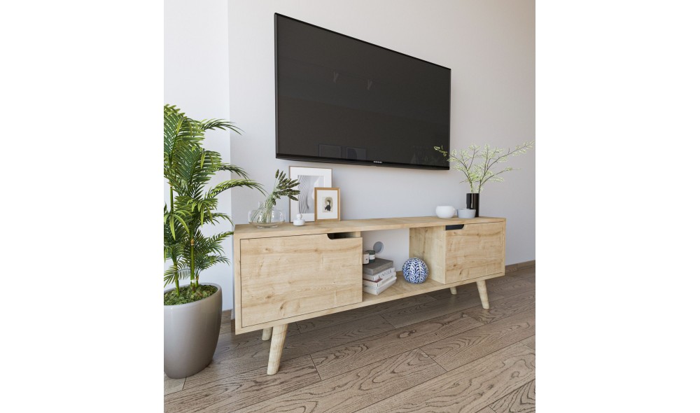 Comoda TV, Siena - Sapphire Oak, 139,7 x 53 x 53 cm