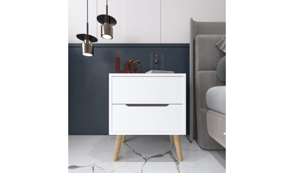 Noptiera, Flora - White, 50 x 60 x 44 cm