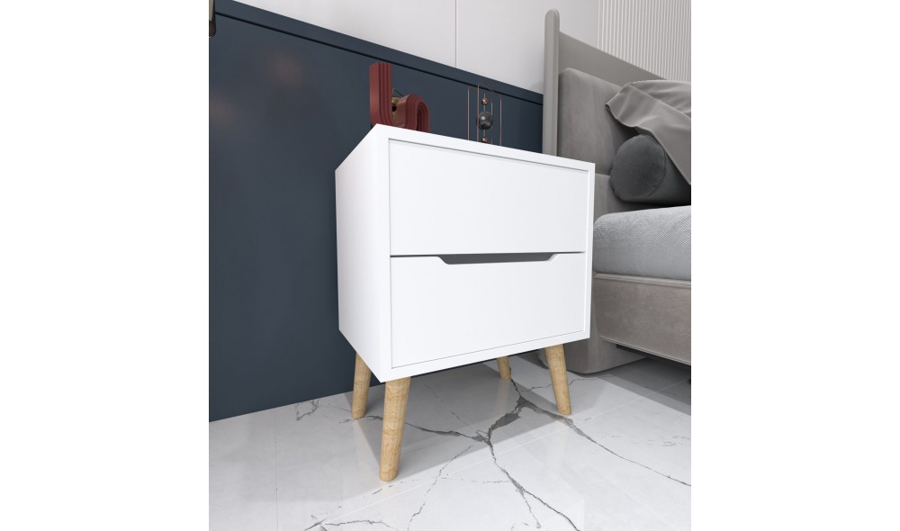 Noptiera, Flora - White, 50 x 60 x 44 cm