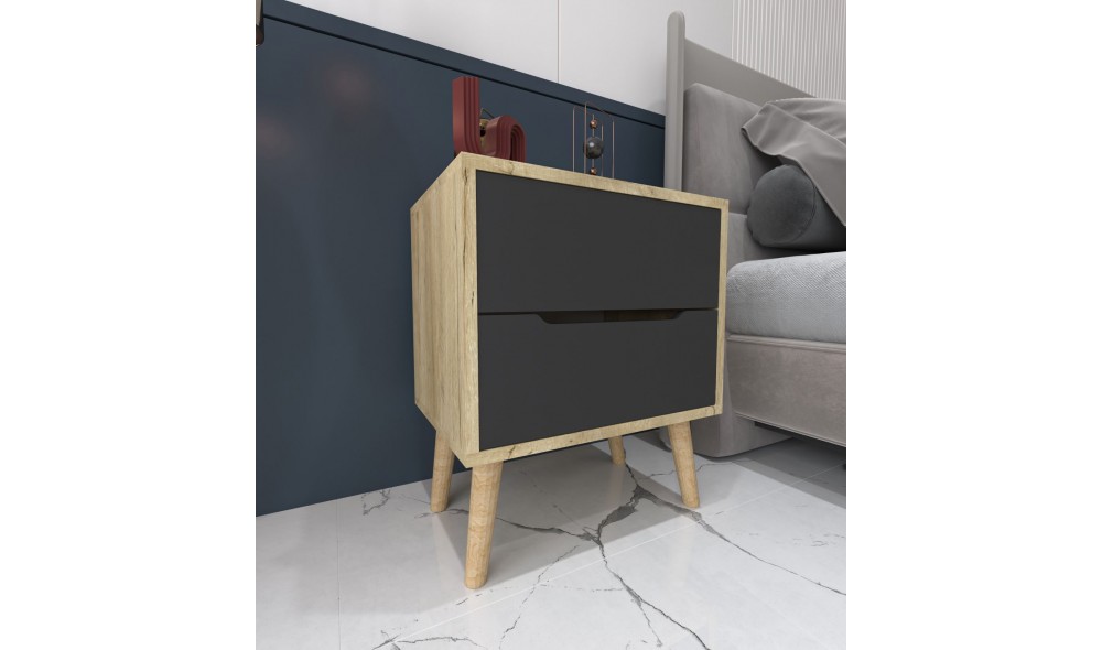 Noptiera, Flora - Sapphire Oak, Anthracite, 50 x 60 x 44 cm