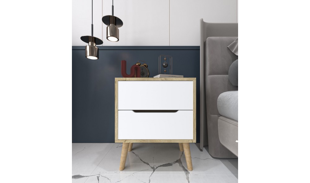 Noptiera, Flora - Sapphire Oak, White, 50 x 60 x 44 cm