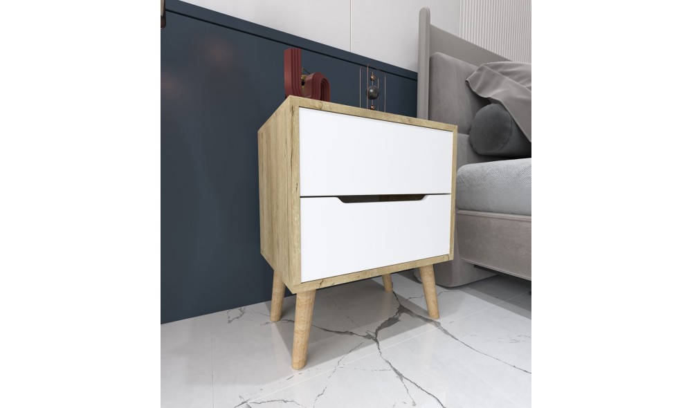 Noptiera, Flora - Sapphire Oak, White, 50 x 60 x 44 cm