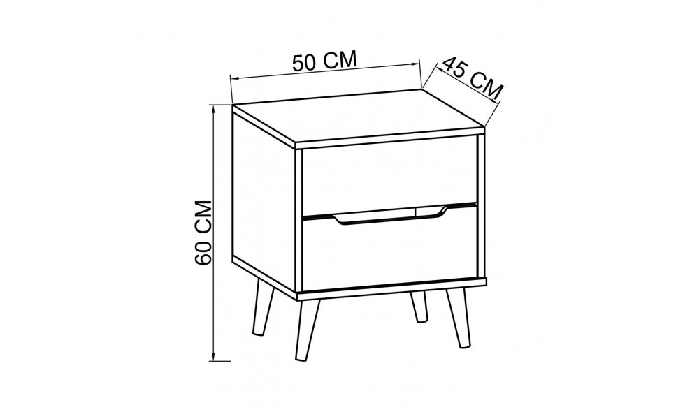 Noptiera, Flora - Sapphire Oak, White, 50 x 60 x 44 cm