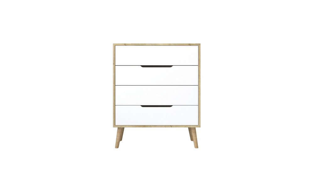 Comoda, Flora - Sapphire Oak, White, 78 x 95 x 45 cm