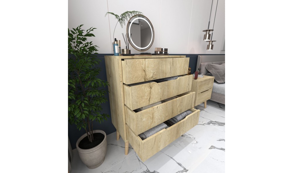 Comoda, Flora - Sapphire Oak, 78 x 95 x 45 cm