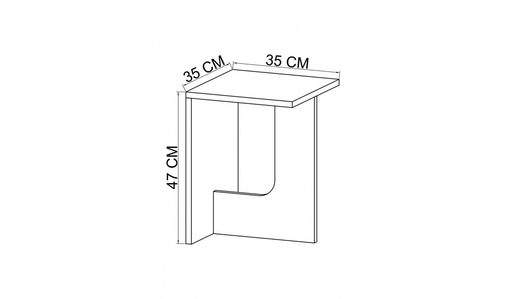 Masuta laterala, Terni - Travertine, 35  Height: 47 x 47 x 35 cm