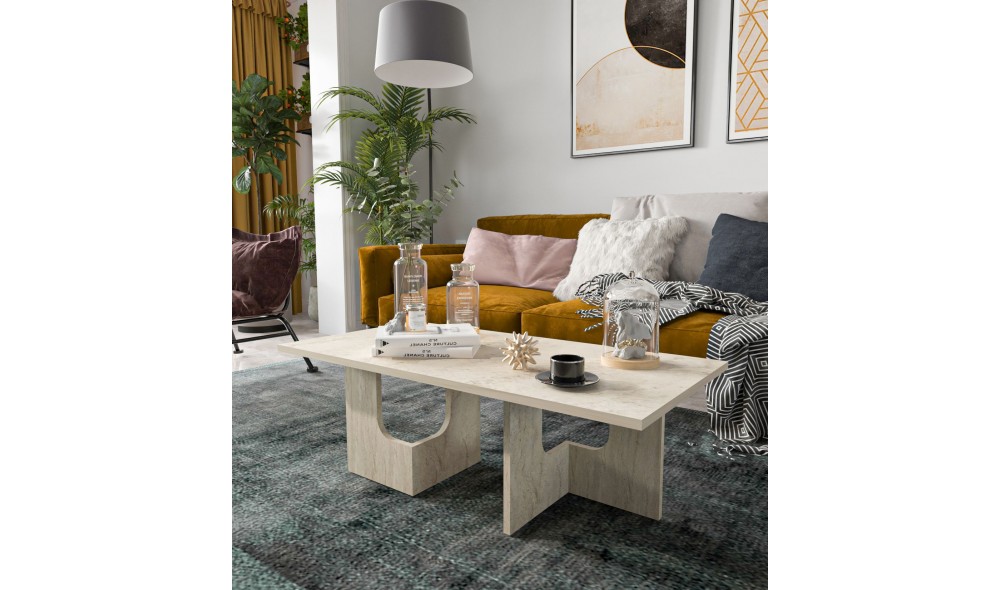 Masuta de cafea, Terni - Travertine, 104 x 37 x 51,7 cm