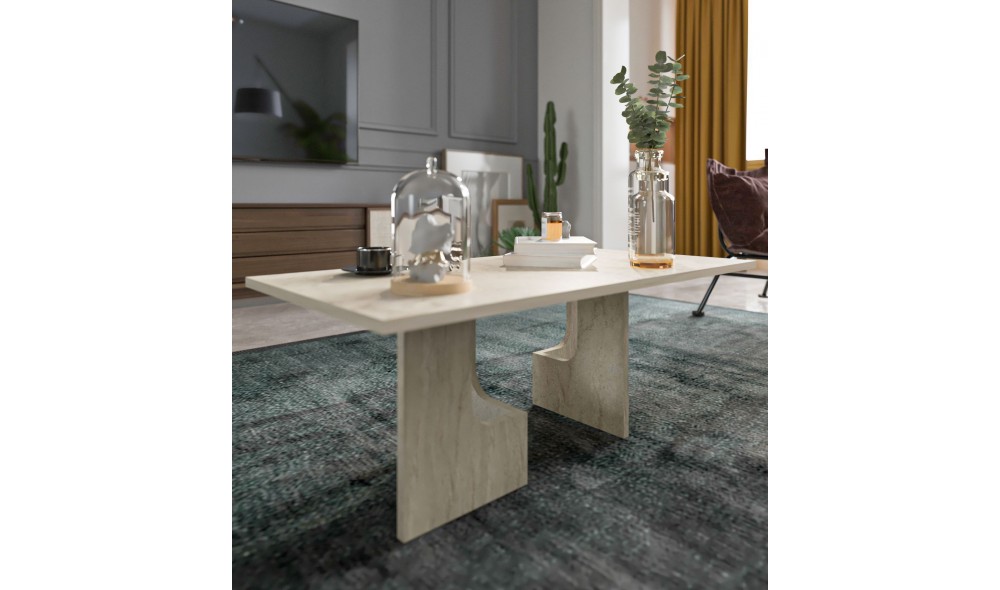 Masuta de cafea, Terni - Travertine, 104 x 37 x 51,7 cm