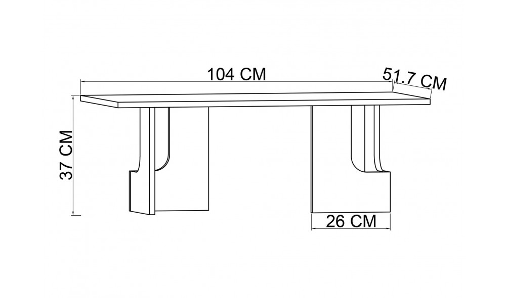 Masuta de cafea, Terni - Travertine, 104 x 37 x 51,7 cm