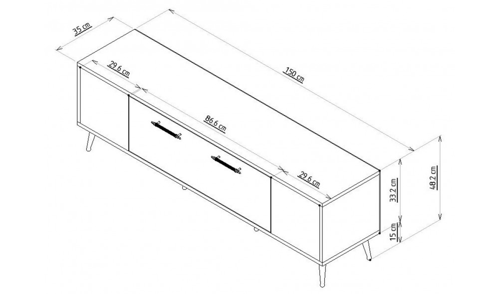 Suport TV, Detas, AlbAur, 150 x 48 x 35 cm