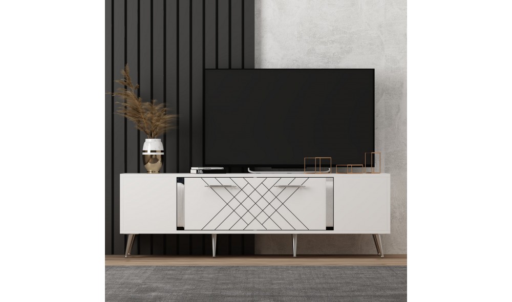 Suport TV, Detas, AlbArgint, 150 x 48 x 35 cm