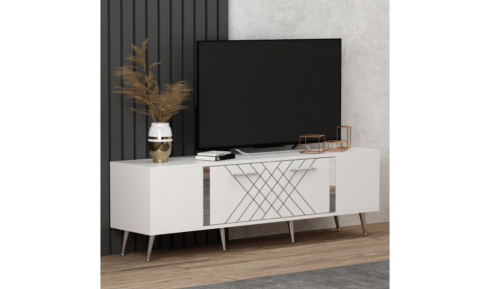 Suport TV, Detas, AlbArgint, 150 x 48 x 35 cm