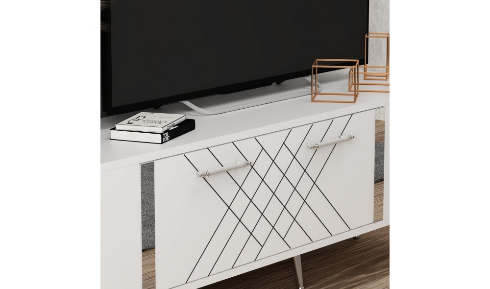 Suport TV, Detas, AlbArgint, 150 x 48 x 35 cm