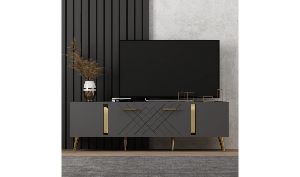 Suport TV, Detas, AntracitAur, 150 x 48 x 35 cm