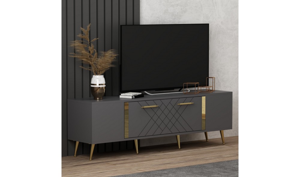 Suport TV, Detas, AntracitAur, 150 x 48 x 35 cm