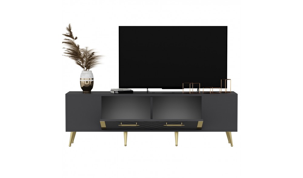 Suport TV, Detas, AntracitAur, 150 x 48 x 35 cm