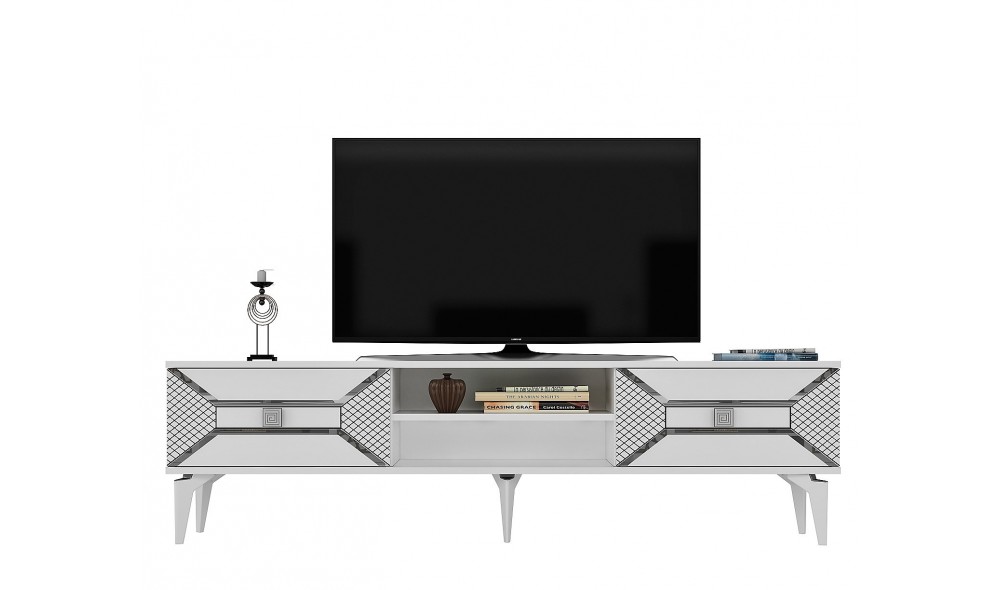 Suport TV, Yumedi, AlbArgint, 150 x 50 x 30 cm