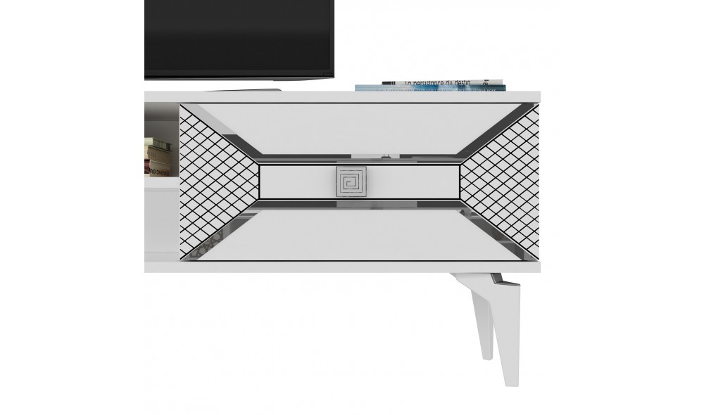 Suport TV, Yumedi, AlbArgint, 150 x 50 x 30 cm