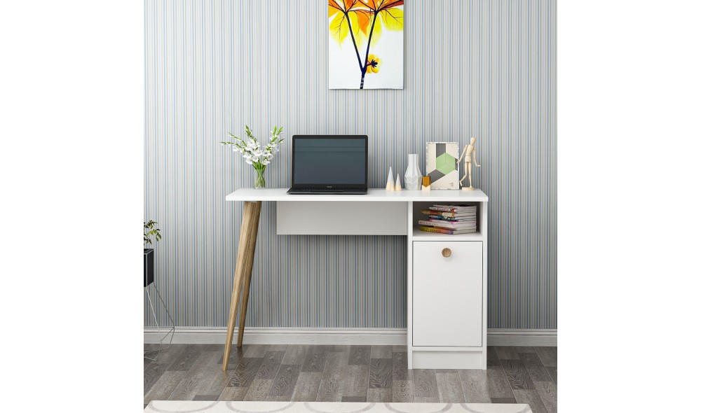 Birou de studiu, Cannas, Alb, 110 x 74 x 50 cm