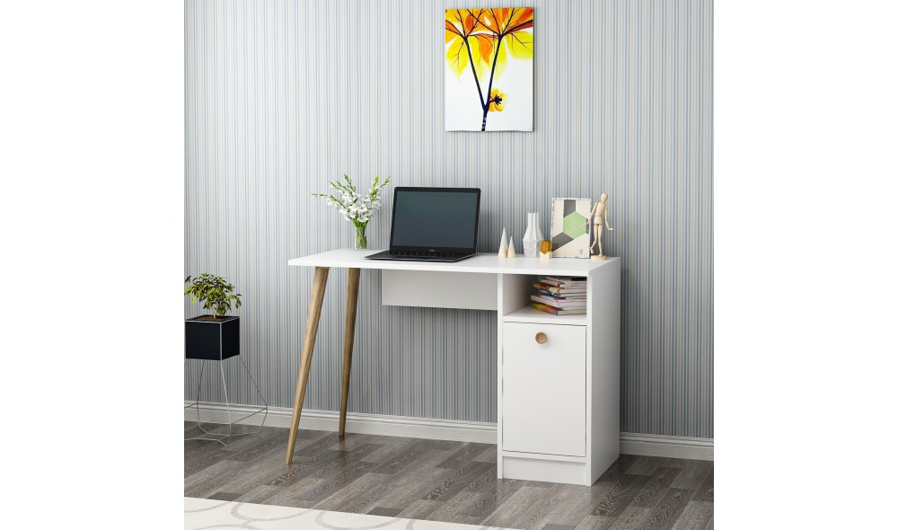 Birou de studiu, Cannas, Alb, 110 x 74 x 50 cm
