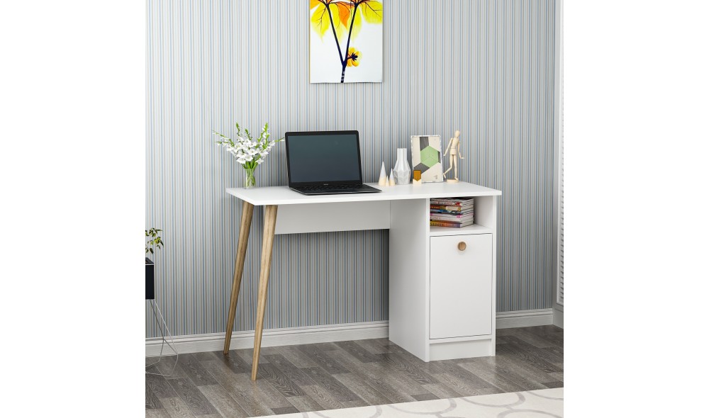 Birou de studiu, Cannas, Alb, 110 x 74 x 50 cm