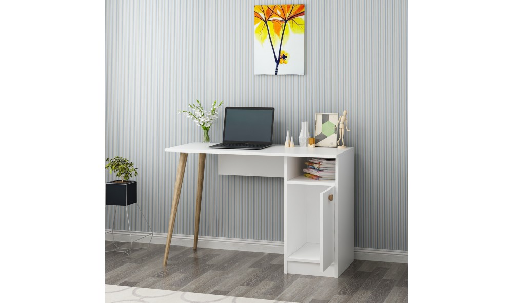 Birou de studiu, Cannas, Alb, 110 x 74 x 50 cm