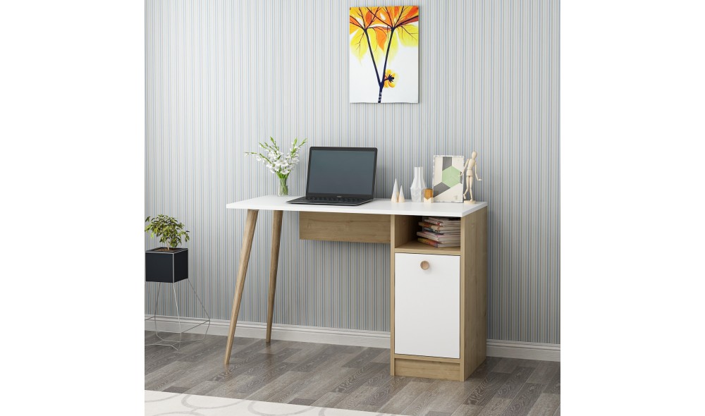 Birou de studiu, Cannas, AlbStejar safir, 110 x 74 x 50 cm