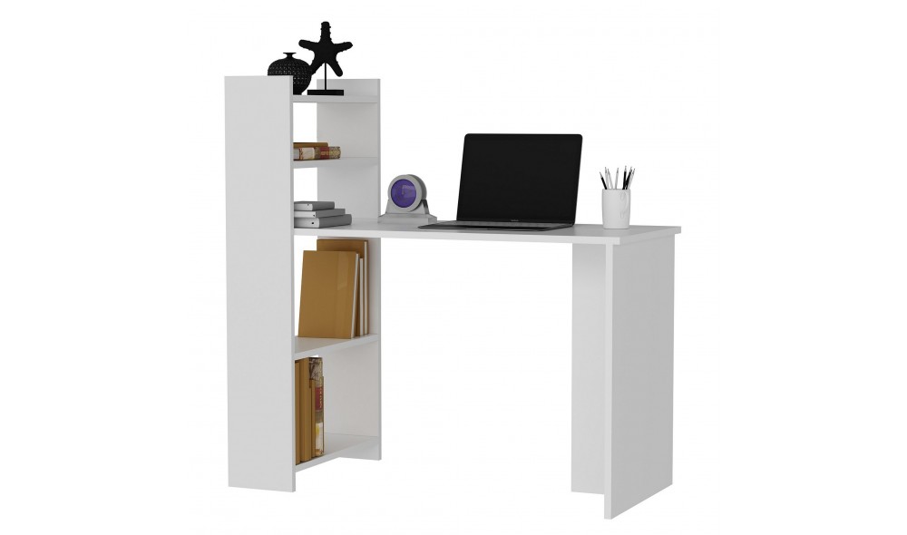 Birou de studiu, Enna, Alb, 110 x 110 x 50 cm
