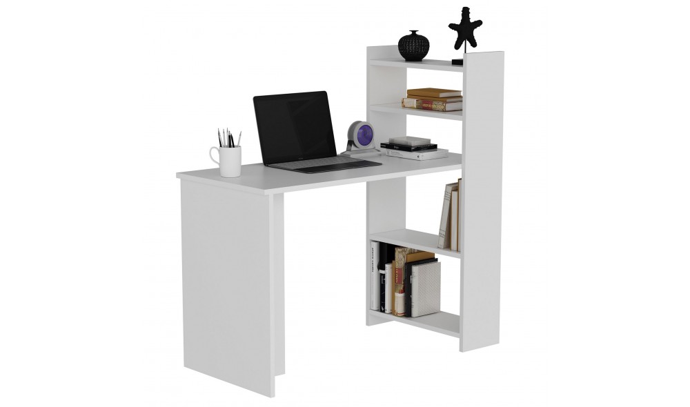 Birou de studiu, Enna, Alb, 110 x 110 x 50 cm